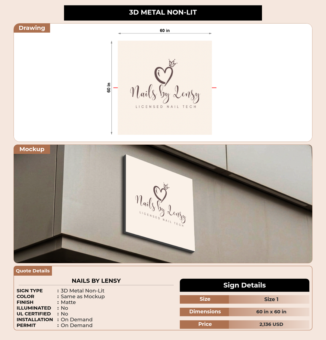 CUSTOM MOCKUP SIGN FOR Nails by Lensy