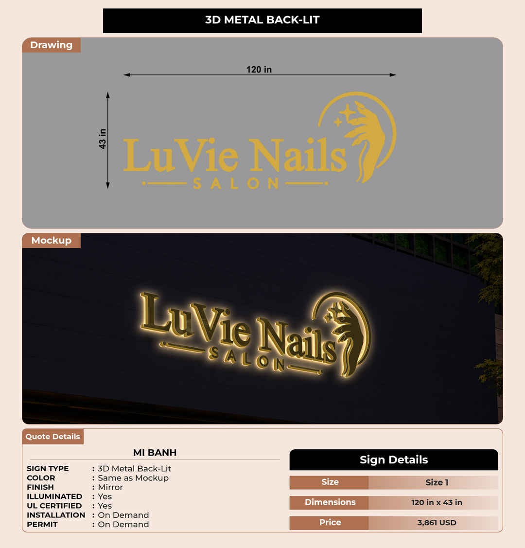 CUSTOM MOCKUP SIGN FOR Mi Banh