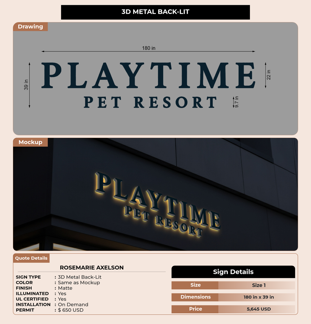 CUSTOM MOCKUP SIGN FOR Rosemarie Axelson