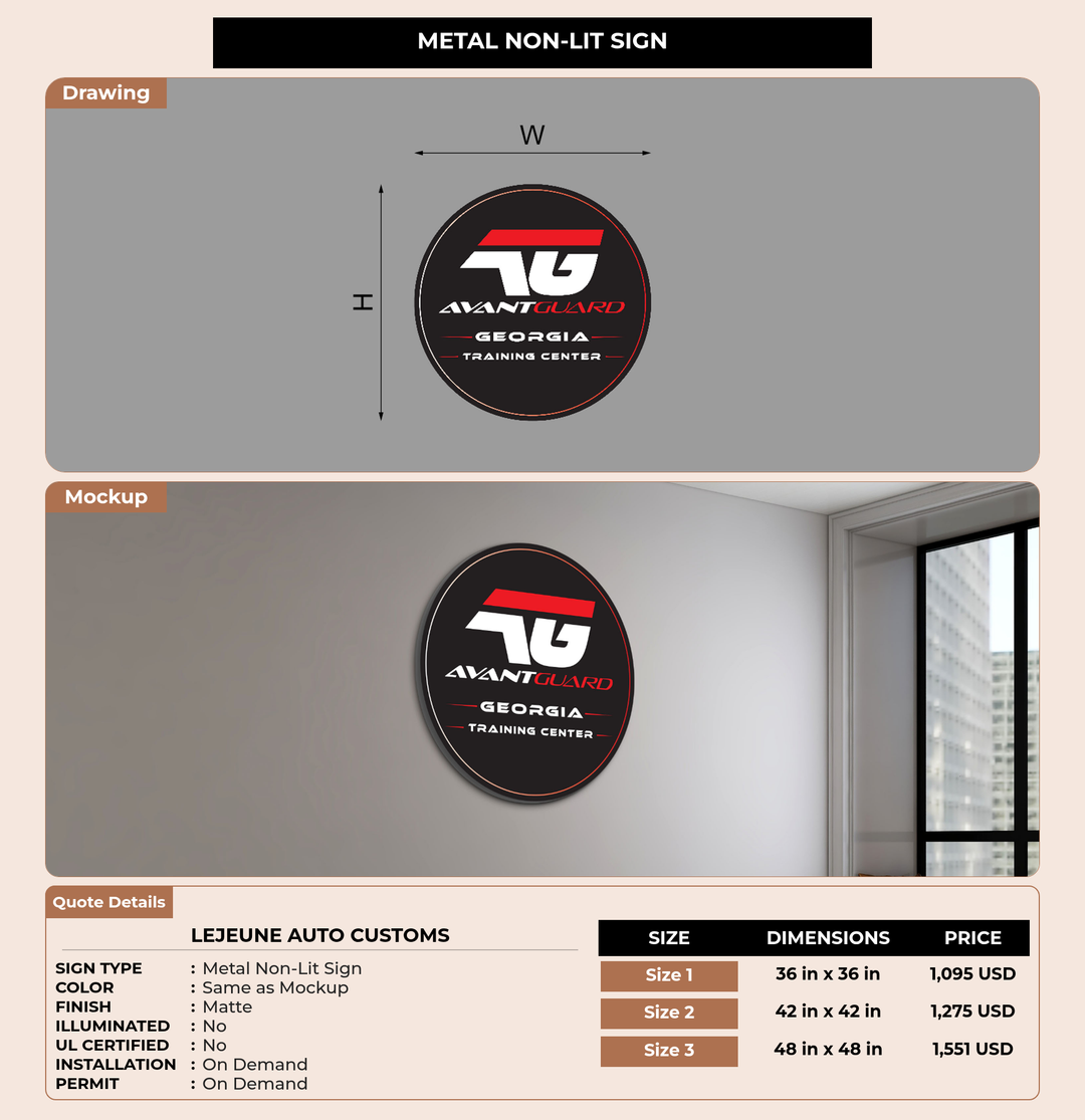 CUSTOM MOCKUP SIGN FOR LeJeune Auto Customs