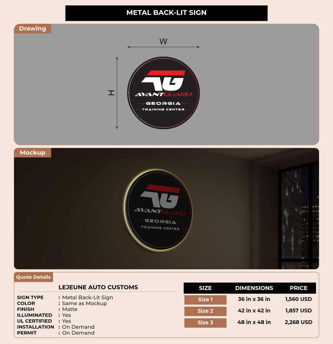 CUSTOM MOCKUP SIGN FOR LeJeune Auto Customs