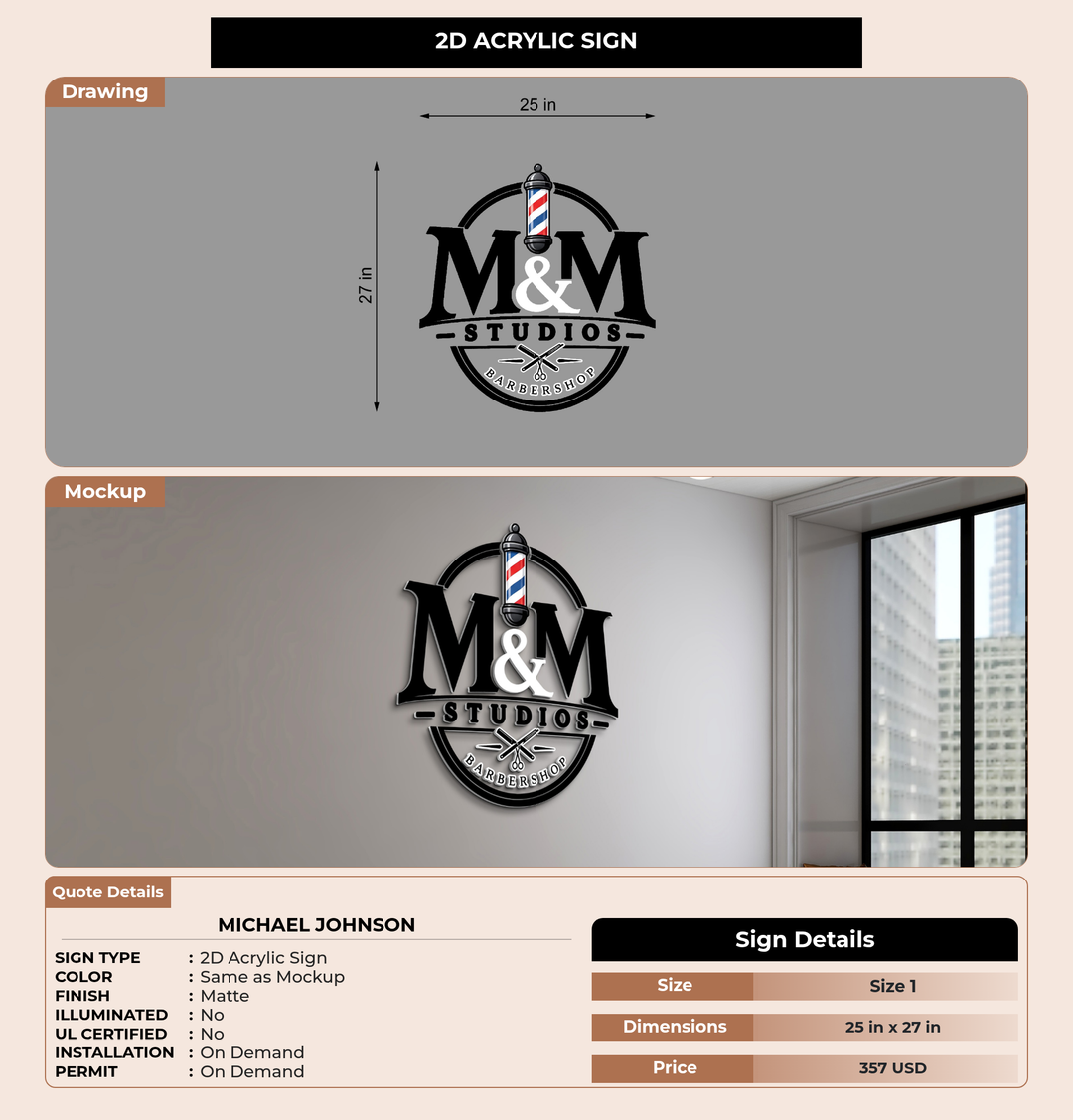 CUSTOM MOCKUP SIGN FOR Michael johnson