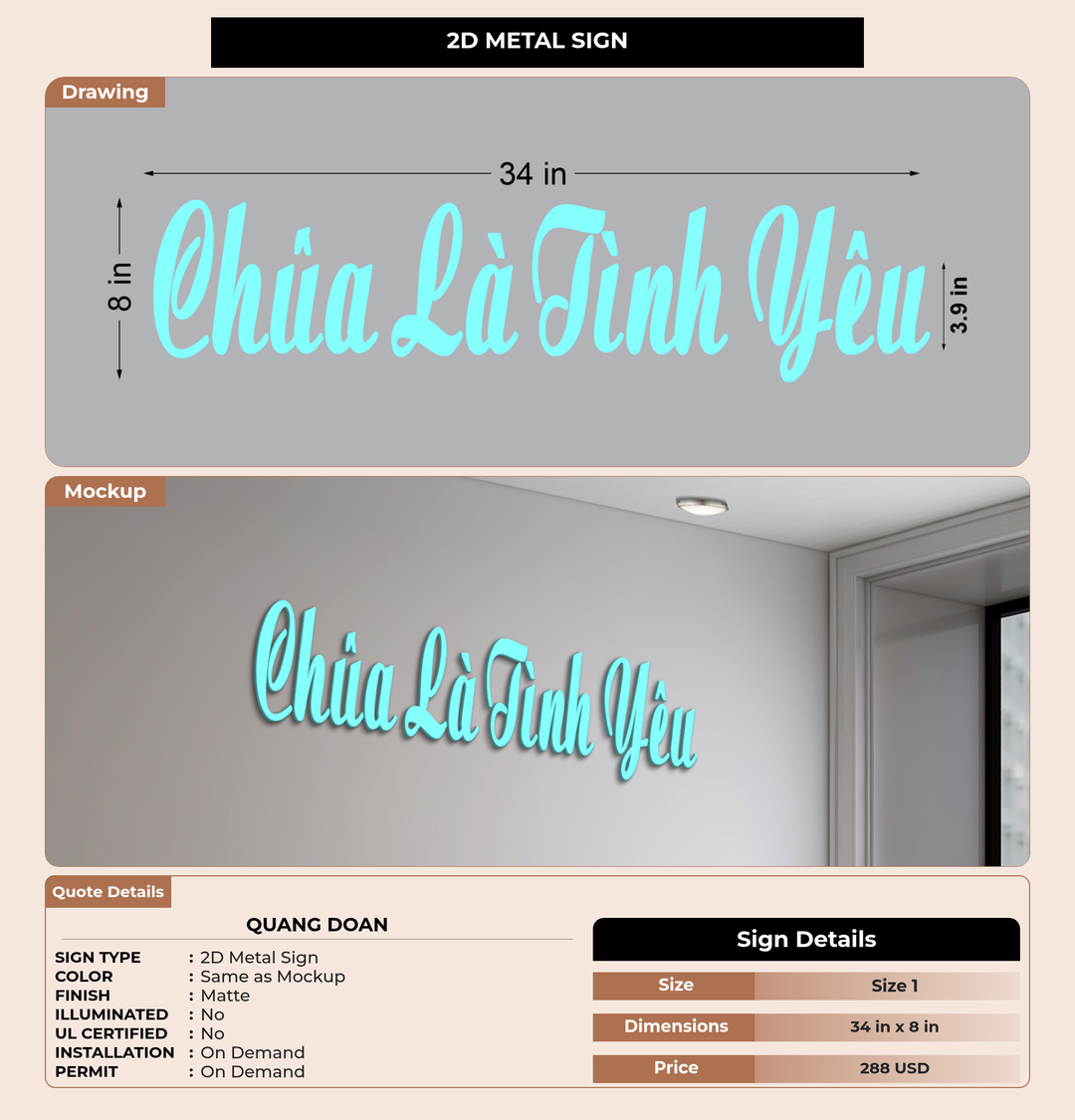 CUSTOM MOCKUP SIGN FOR Quang Doan