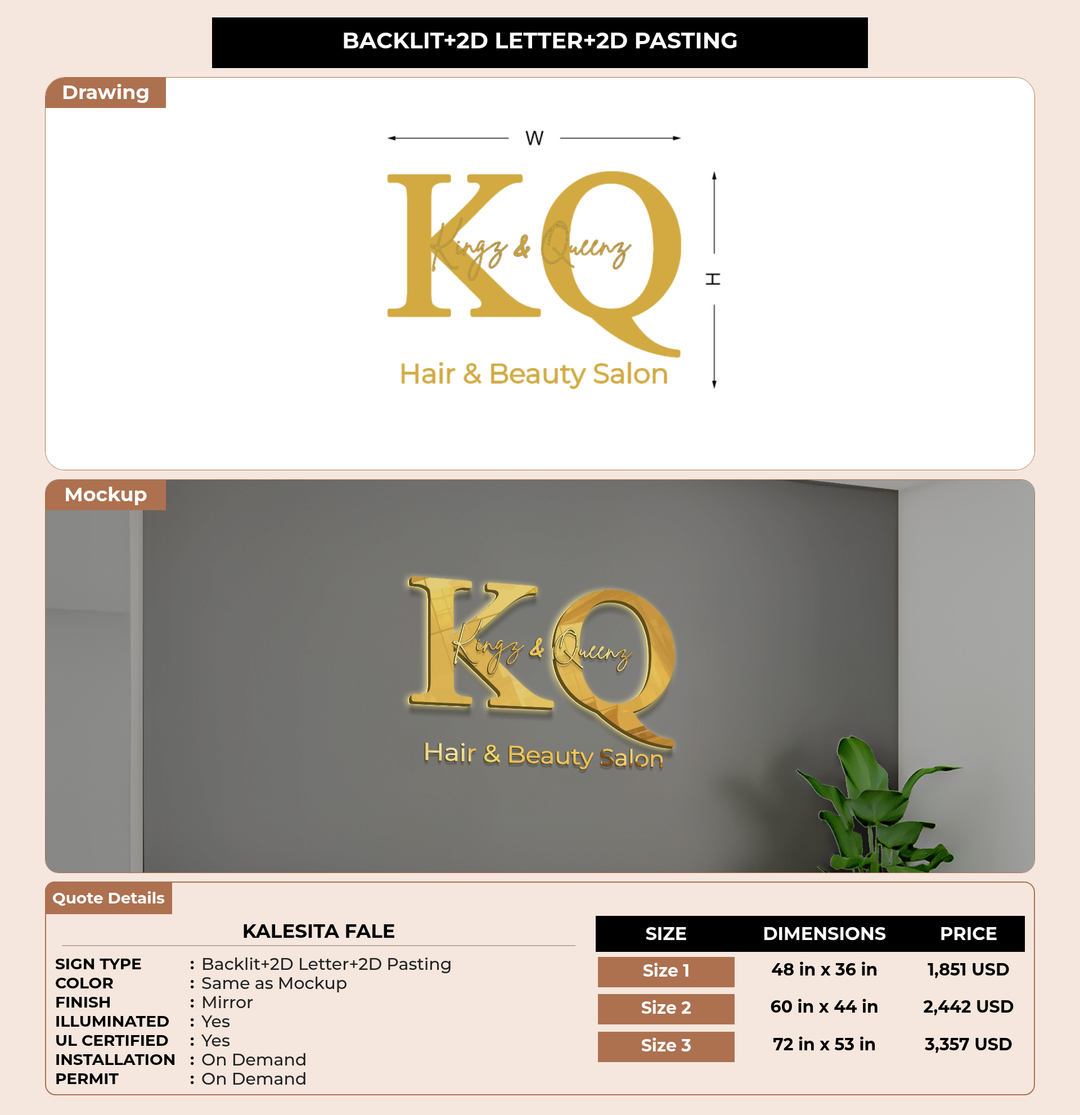 CUSTOM MOCKUP SIGN FOR Kalesita Fale