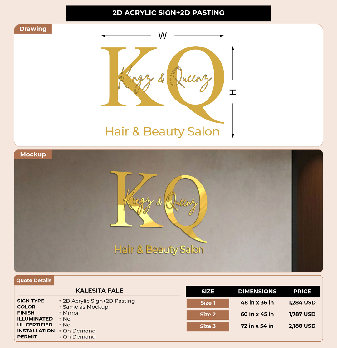 CUSTOM MOCKUP SIGN FOR Kalesita Fale