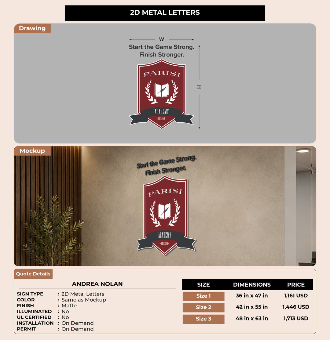 CUSTOM MOCKUP SIGN FOR Andrea Nolan