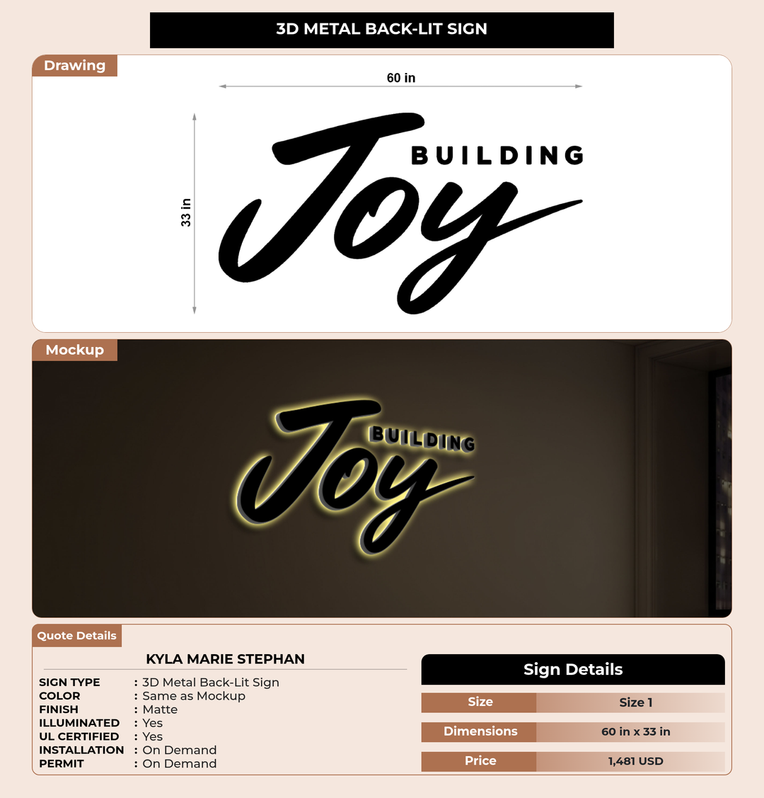 CUSTOM MOCKUP SIGN FOR Kyla Marie Stephan