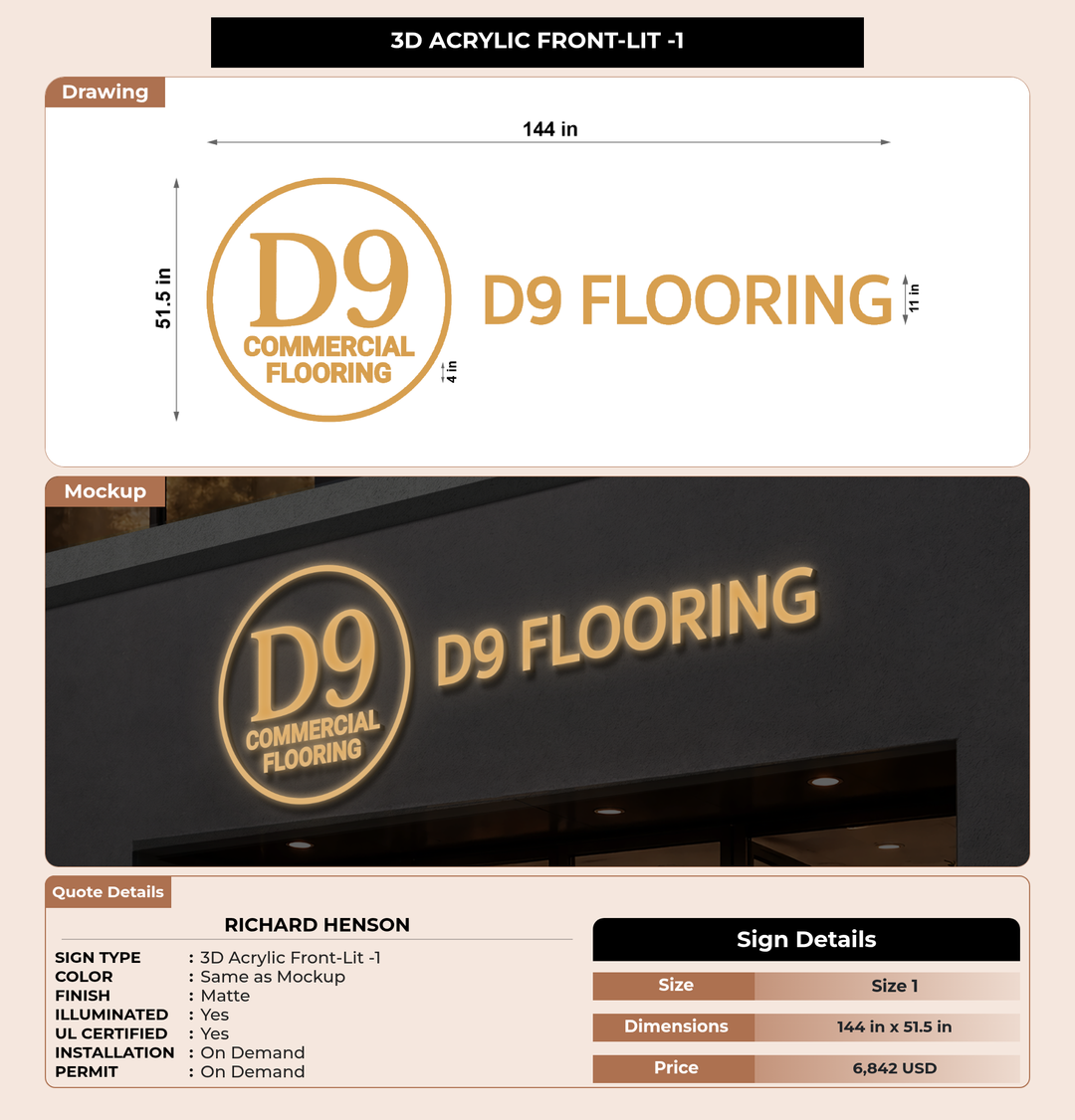CUSTOM MOCKUP SIGN FOR Richard Henson
