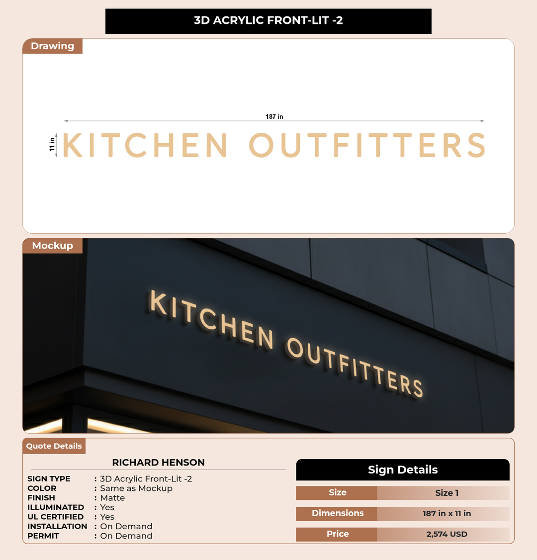 CUSTOM MOCKUP SIGN FOR Richard Henson