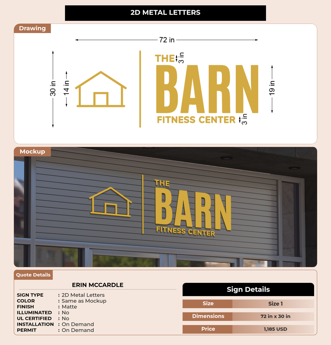 CUSTOM MOCKUP SIGN FOR Erin McCardle