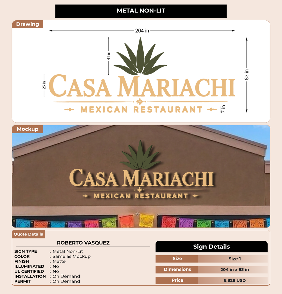 CUSTOM MOCKUP SIGN FOR Roberto Vasquez