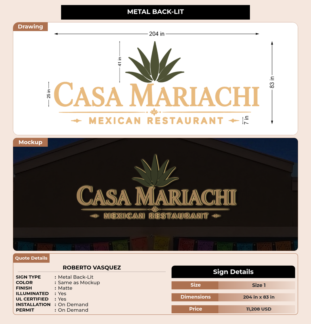 CUSTOM MOCKUP SIGN FOR Roberto Vasquez