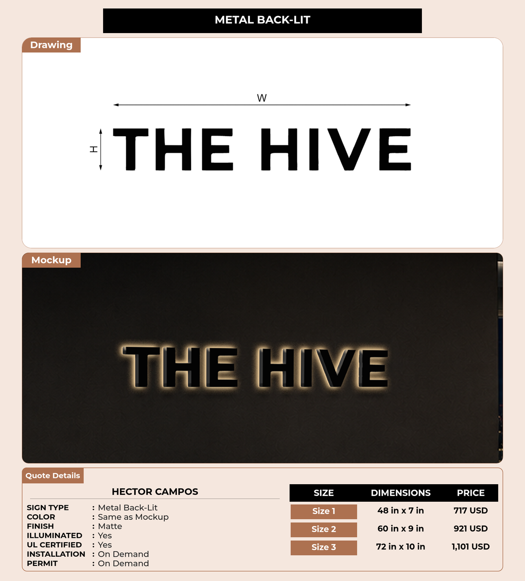 CUSTOM MOCKUP SIGN FOR Hector Campos