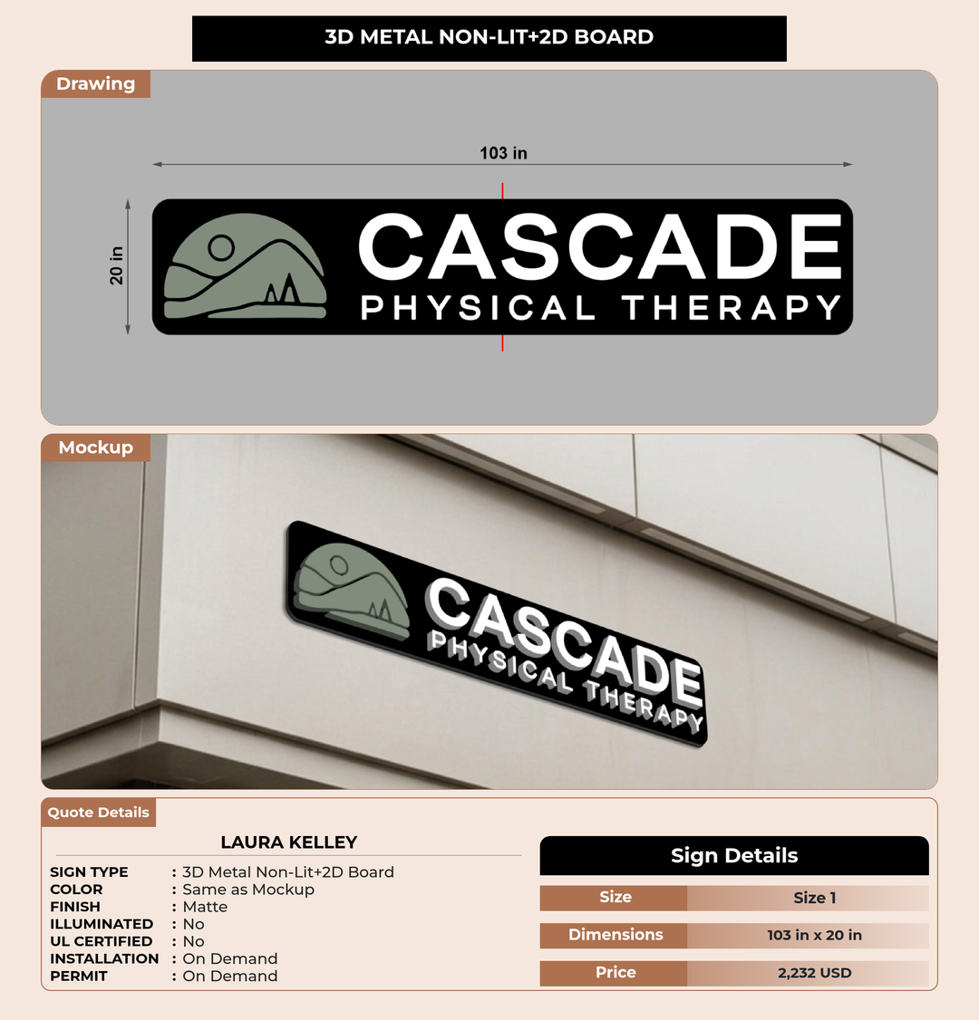 CUSTOM MOCKUP SIGN FOR Laura Kelley
