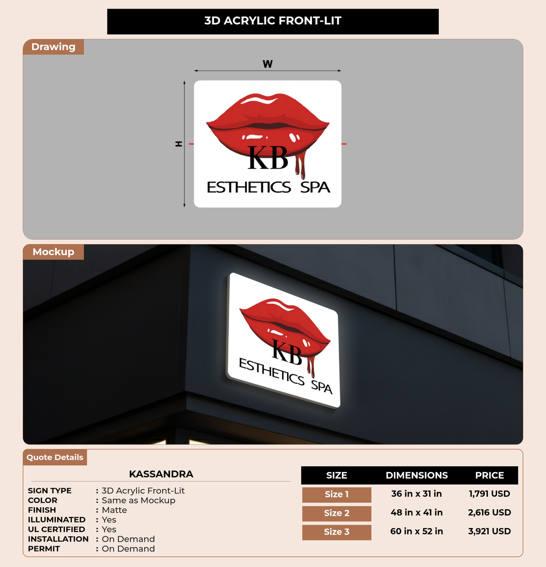 CUSTOM MOCKUP SIGN FOR Kassandra