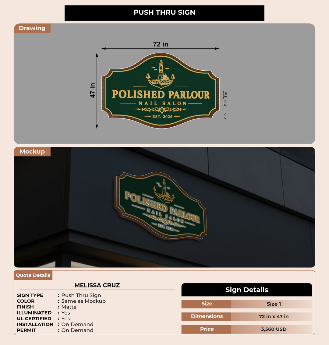 CUSTOM MOCKUP SIGN FOR Melissa Cruz