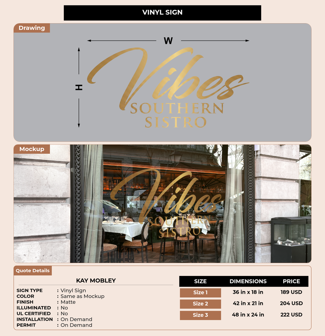 CUSTOM MOCKUP SIGN FOR Kay Mobley