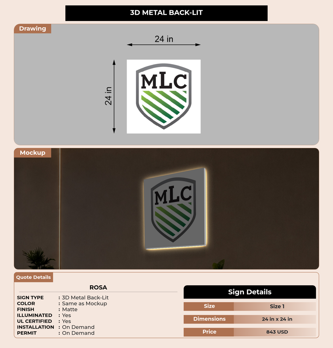CUSTOM MOCKUP SIGN FOR Rosa