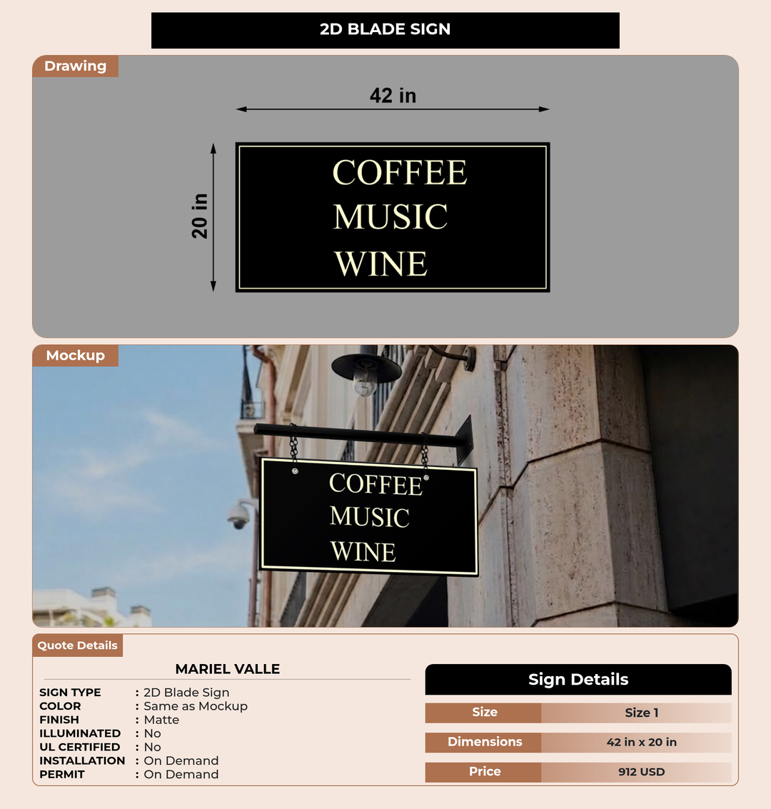 CUSTOM MOCKUP SIGN FOR Mariel Valle