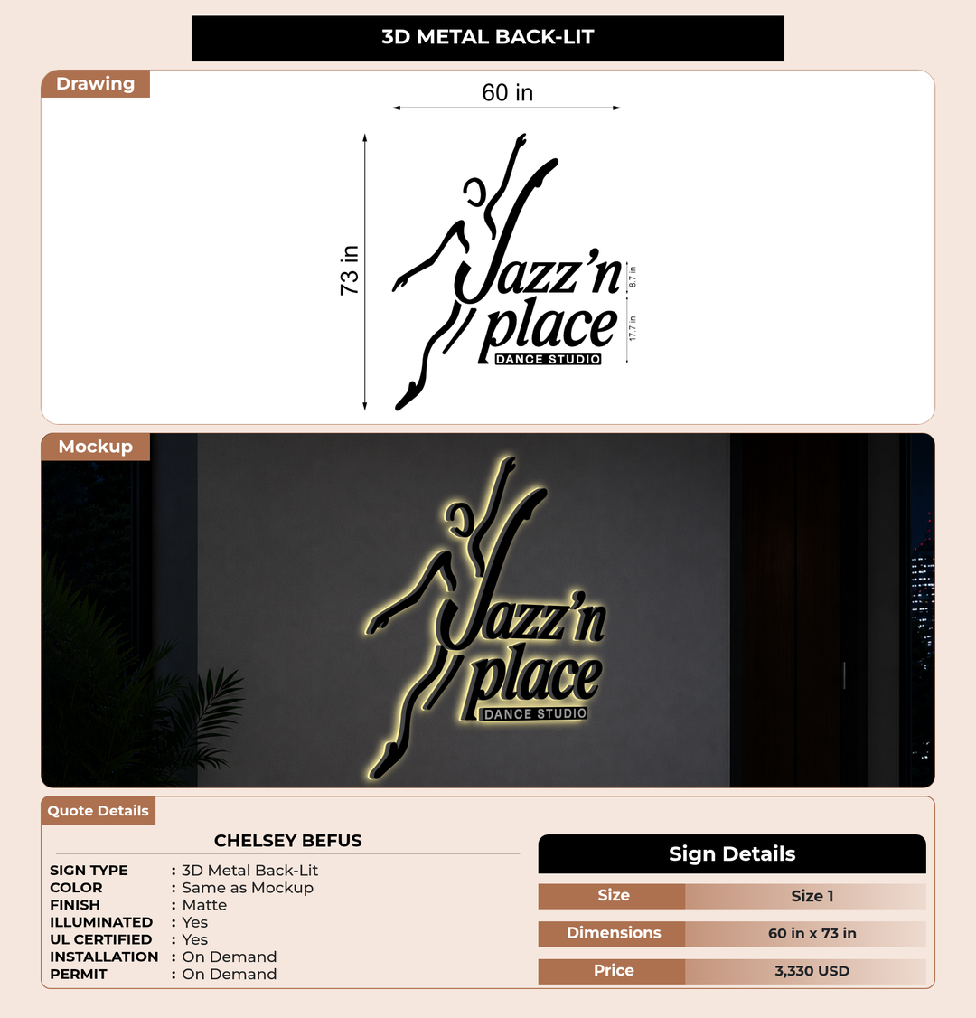 CUSTOM MOCKUP SIGN FOR chelsey befus