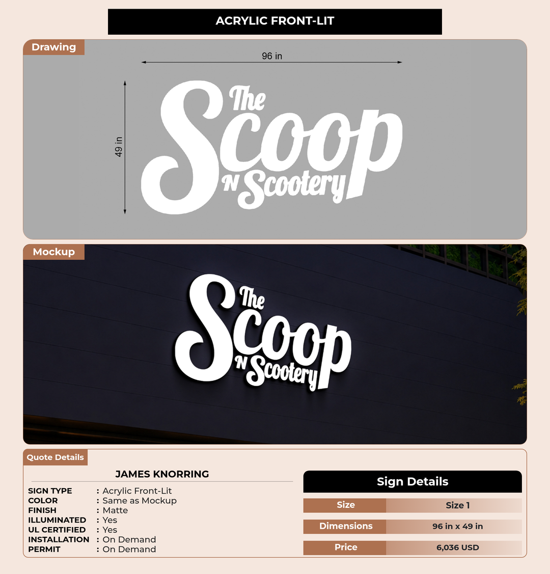CUSTOM MOCKUP SIGN FOR James Knorring