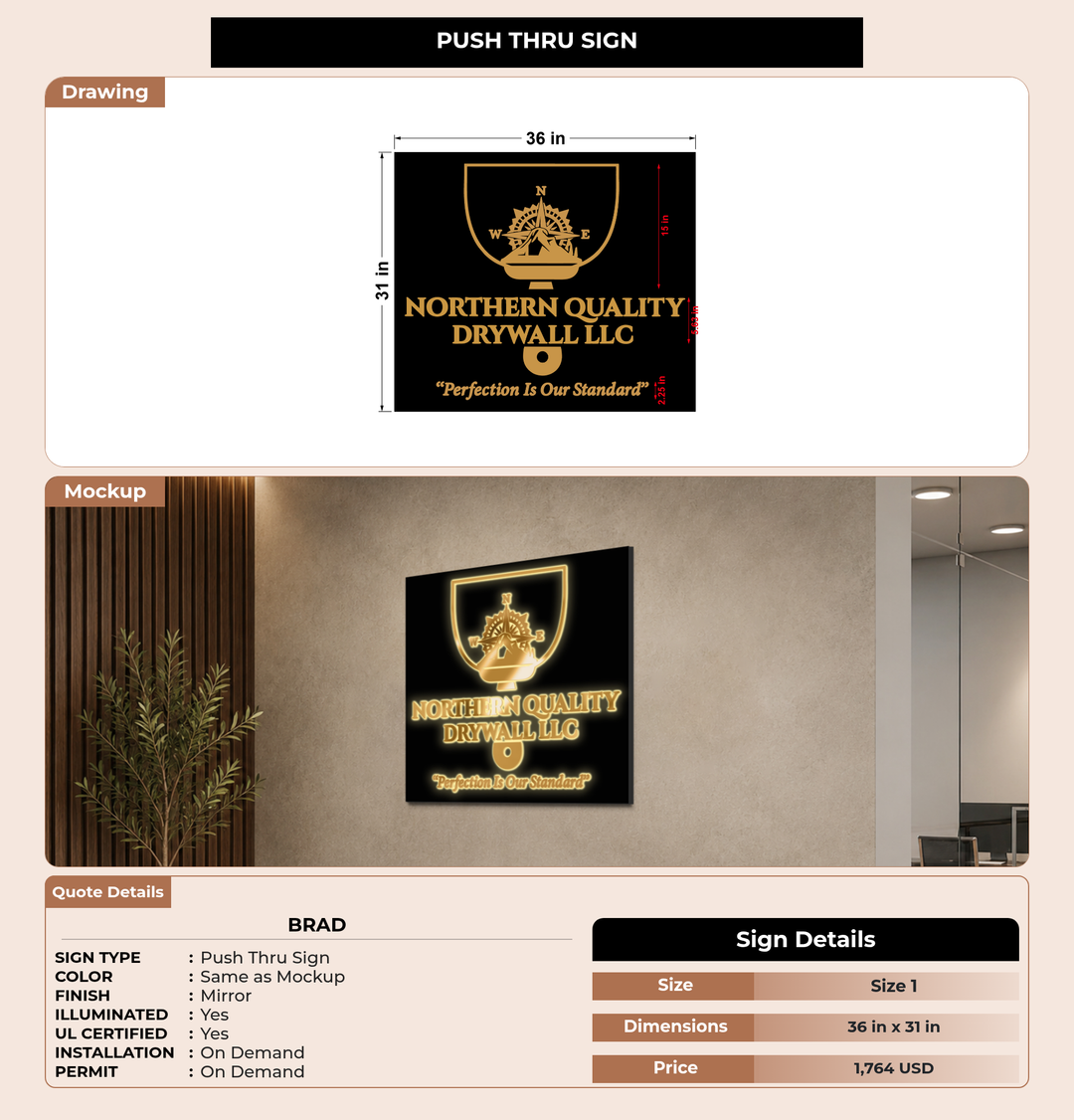 CUSTOM MOCKUP SIGN FOR Brad