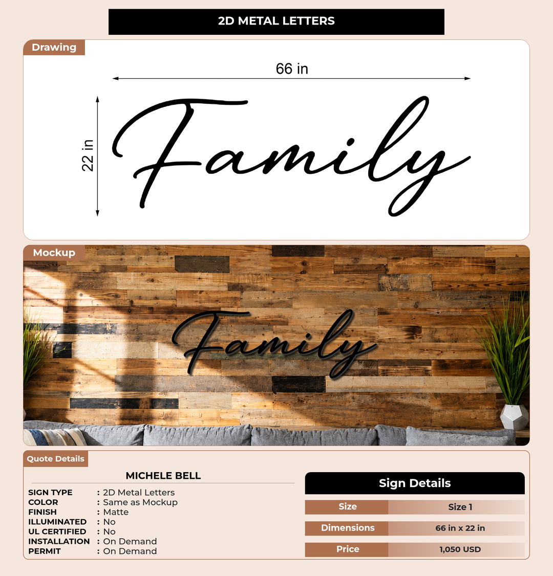 CUSTOM MOCKUP SIGN FOR Michele Bell