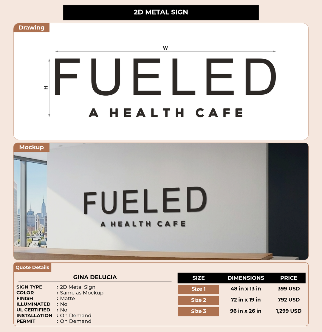CUSTOM MOCKUP SIGN FOR Gina DeLucia