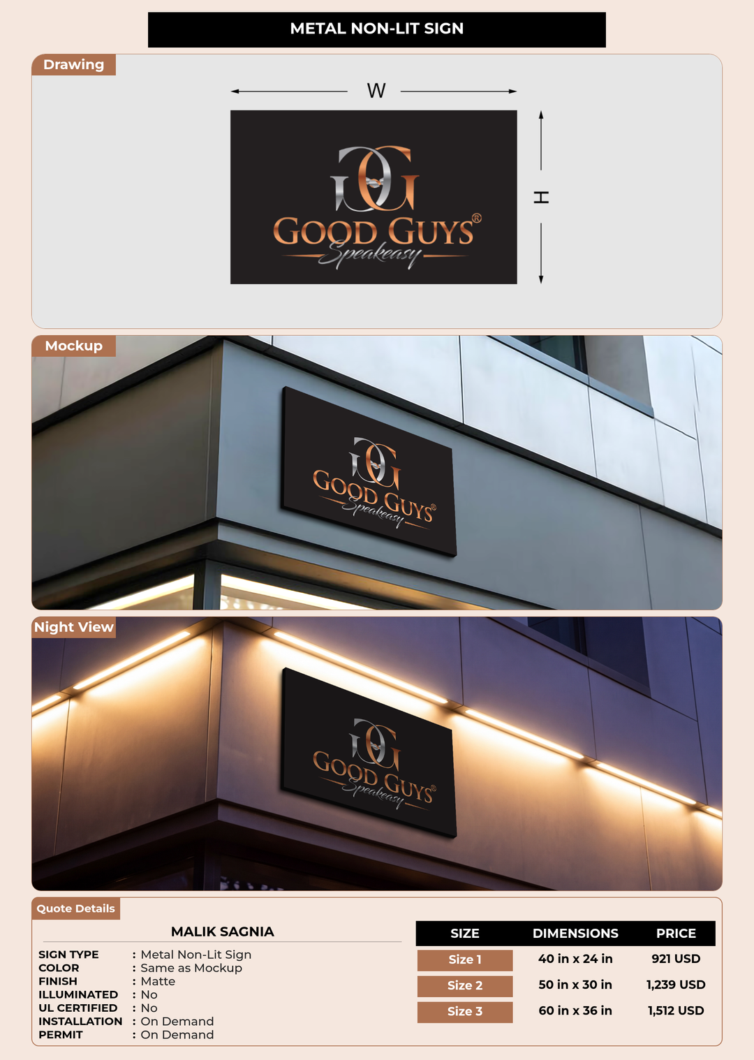 CUSTOM MOCKUP SIGN FOR Malik Sagnia