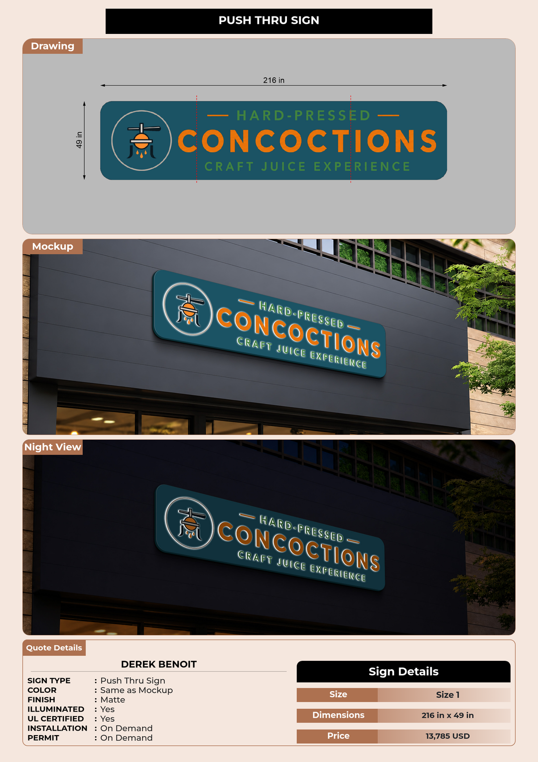 CUSTOM MOCKUP SIGN FOR Derek benoit