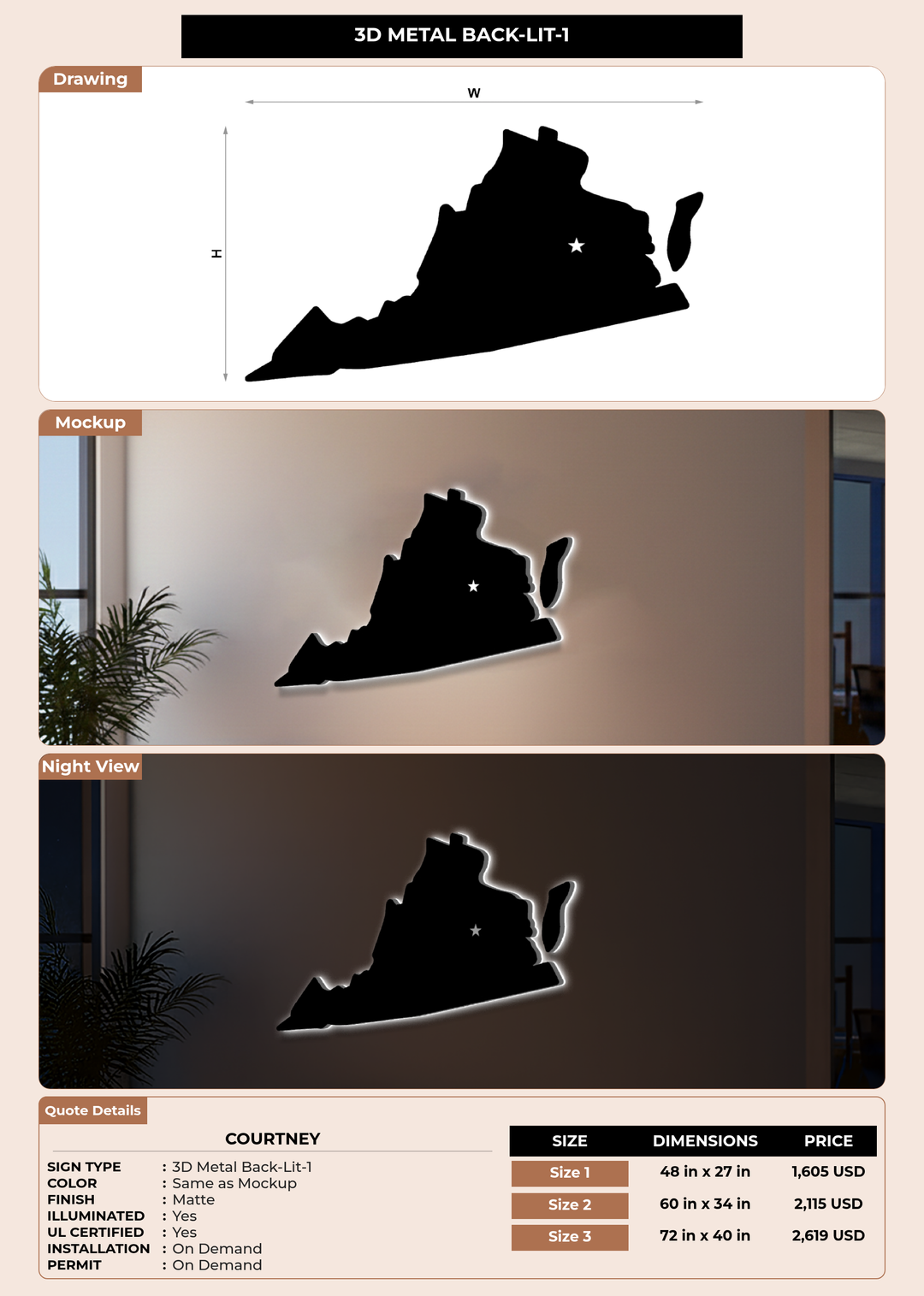CUSTOM MOCKUP SIGN FOR Courtney