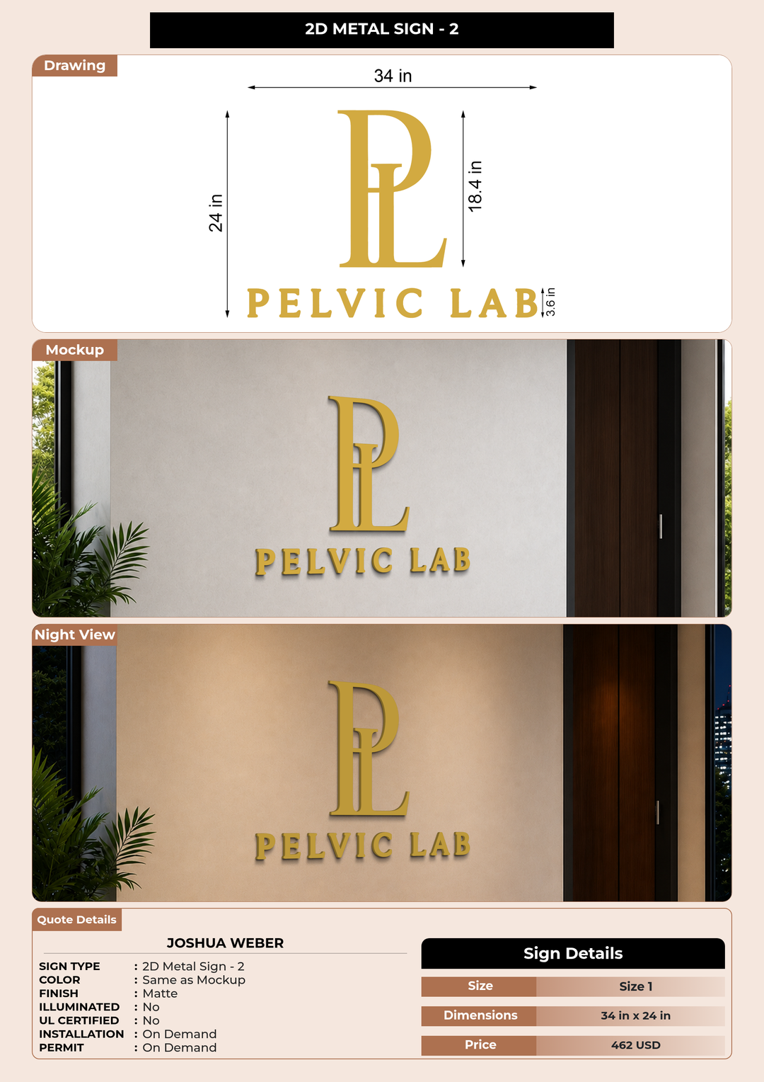 CUSTOM MOCKUP SIGN FOR Joshua Weber
