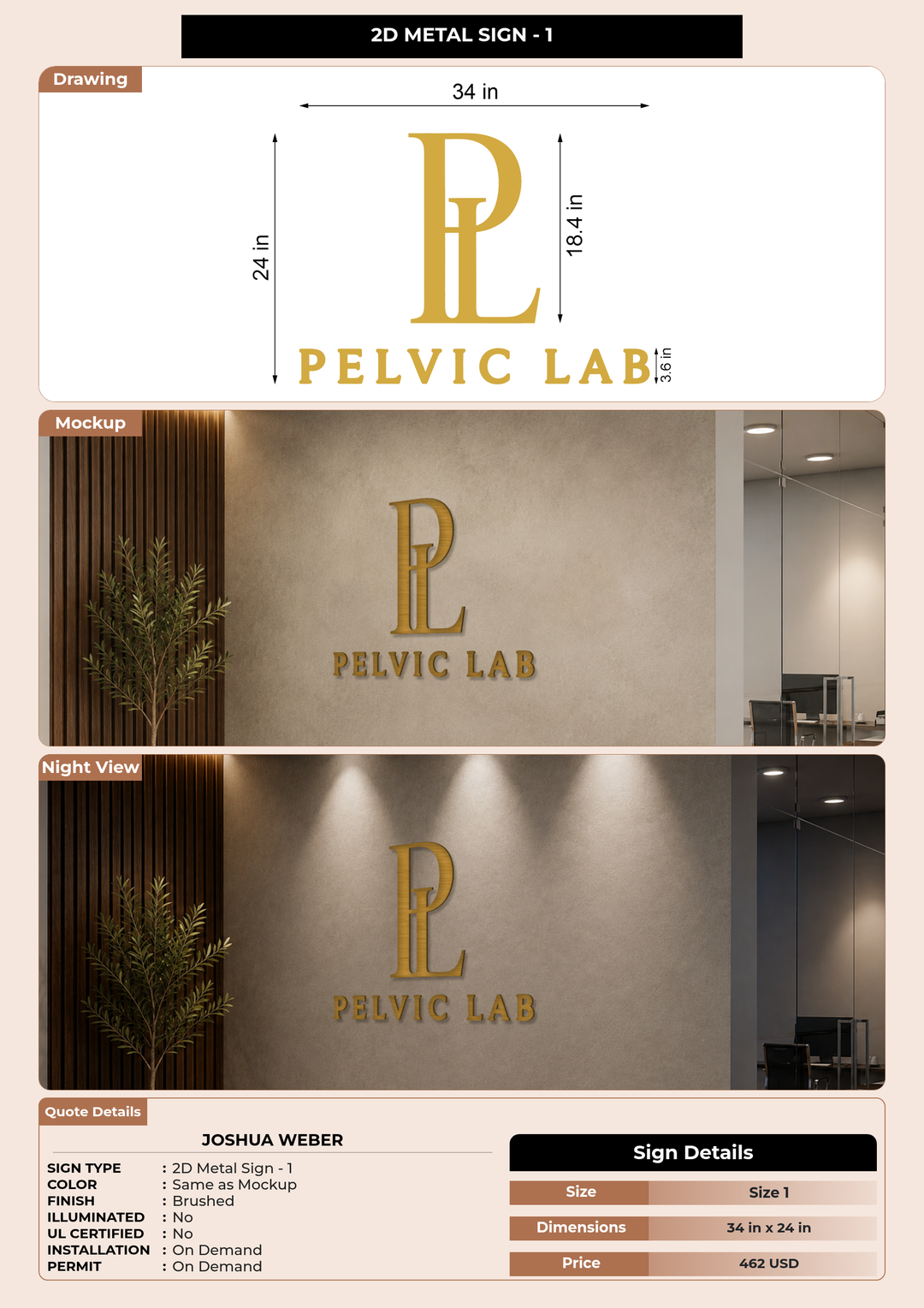 CUSTOM MOCKUP SIGN FOR Joshua Weber