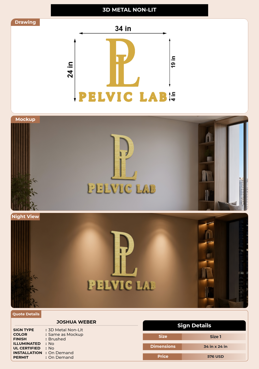 CUSTOM MOCKUP SIGN FOR Joshua Weber