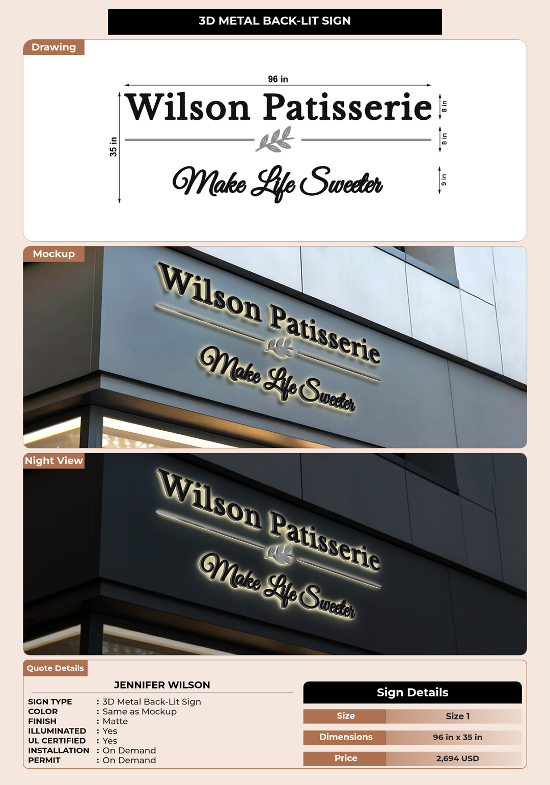 CUSTOM MOCKUP SIGN FOR Jennifer wilson