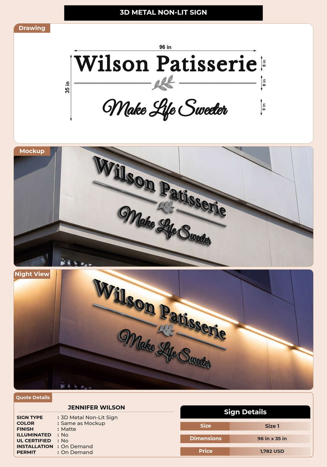 CUSTOM MOCKUP SIGN FOR Jennifer wilson