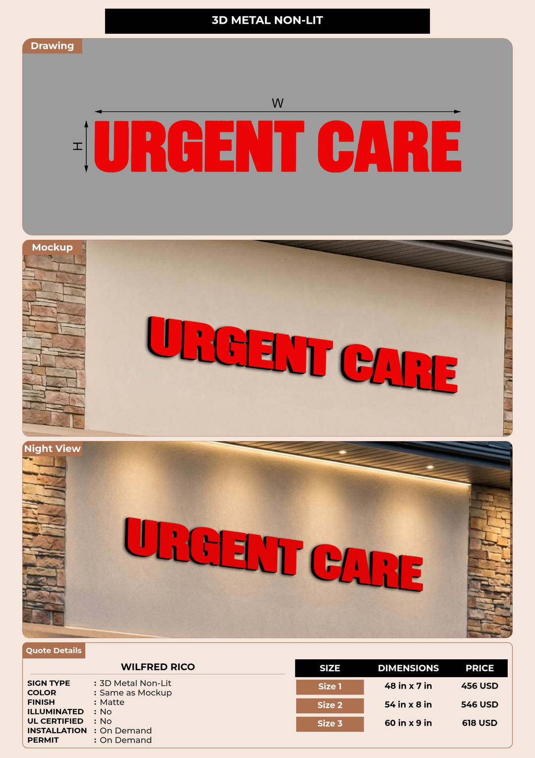CUSTOM MOCKUP SIGN FOR Wilfred rico