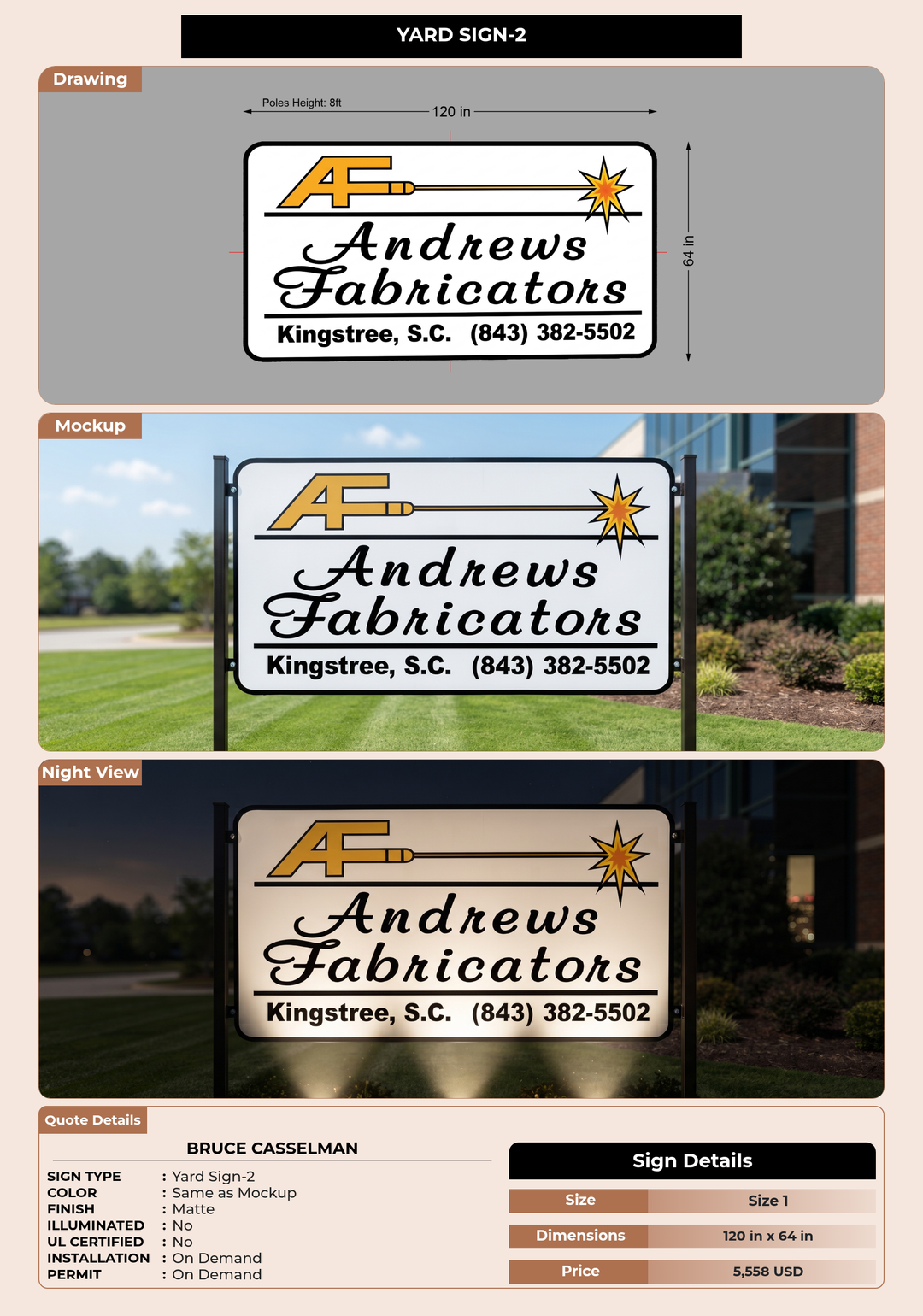 CUSTOM MOCKUP SIGN FOR Bruce Casselman