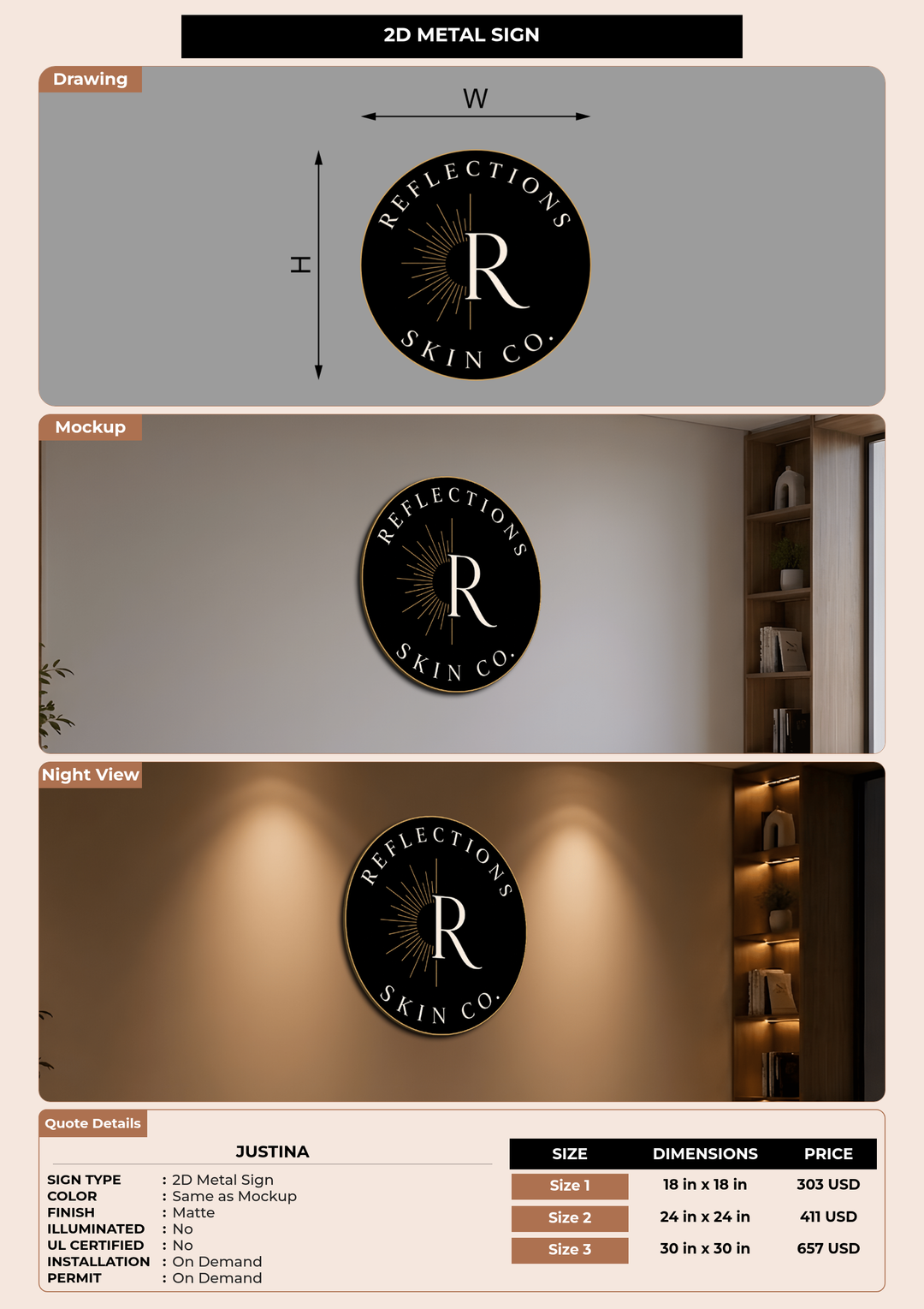 CUSTOM MOCKUP SIGN FOR Justina