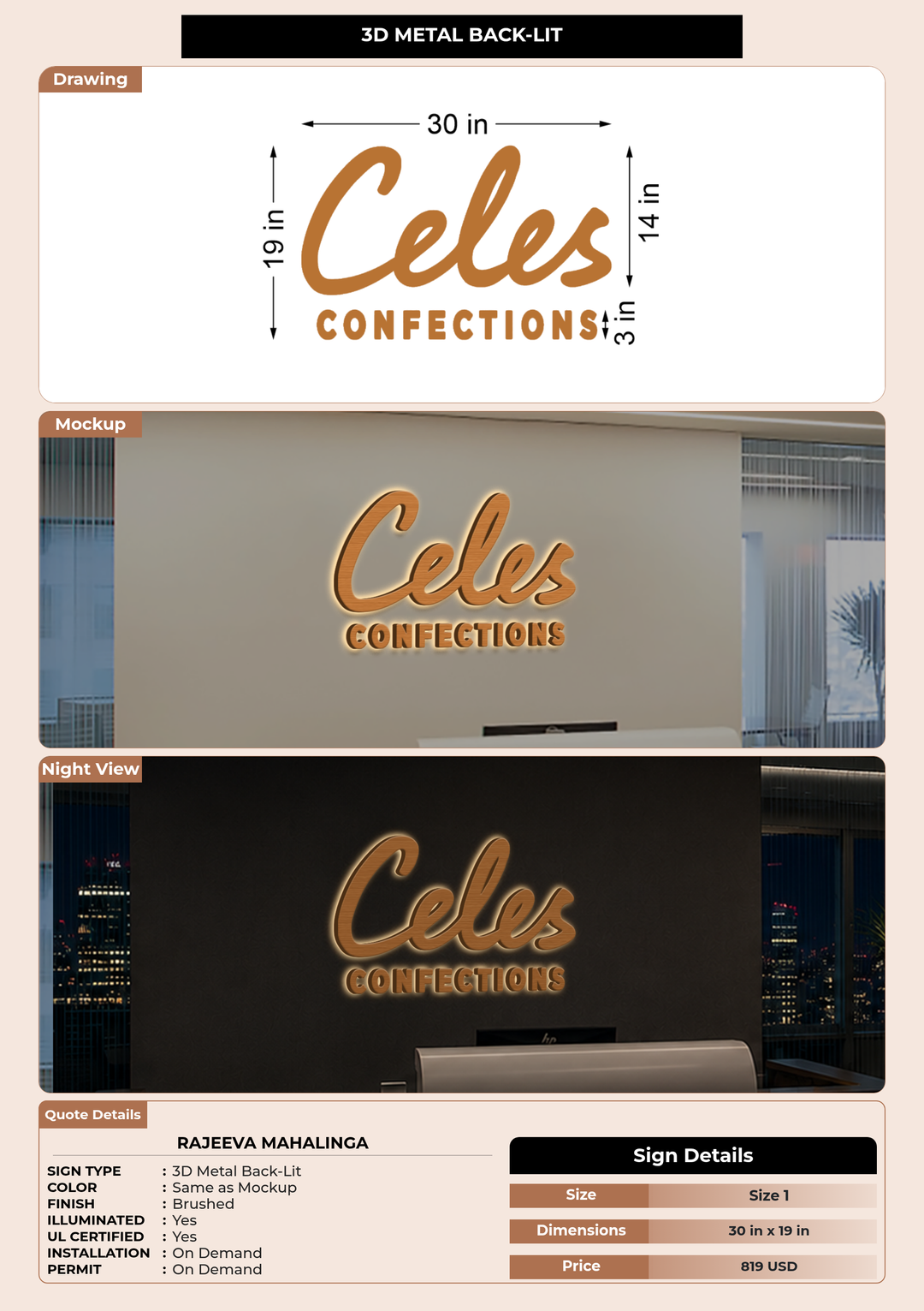 CUSTOM MOCKUP SIGN FOR Rajeeva Mahalinga