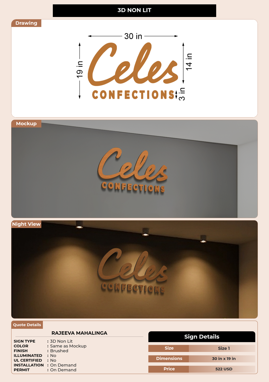 CUSTOM MOCKUP SIGN FOR Rajeeva Mahalinga