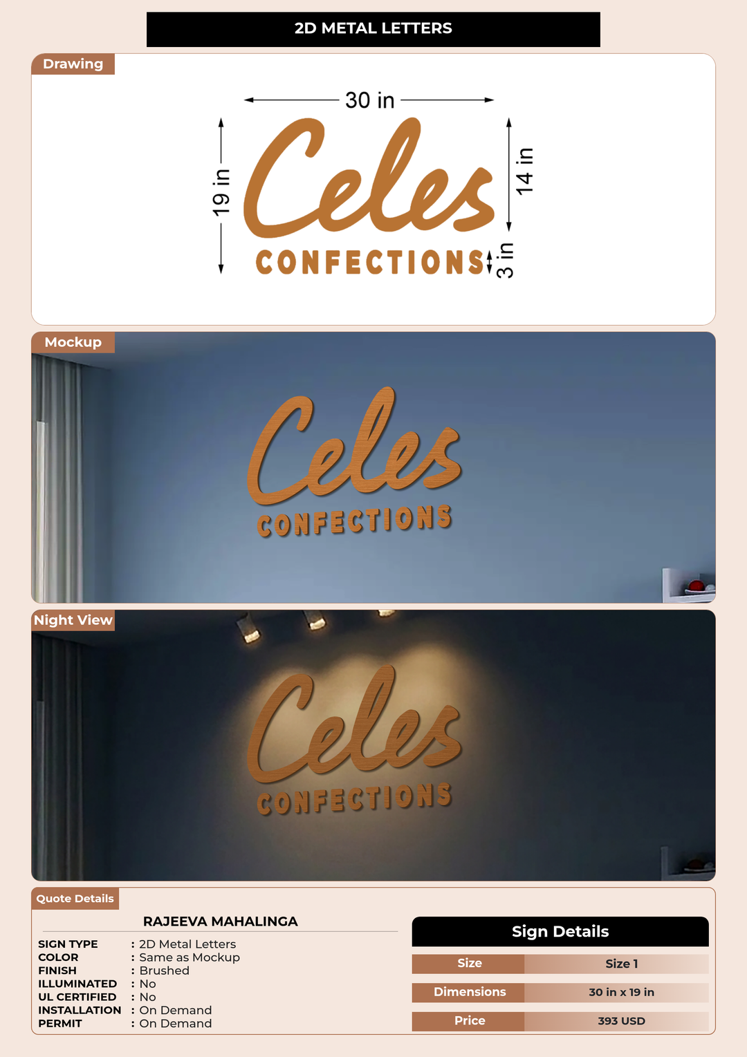 CUSTOM MOCKUP SIGN FOR Rajeeva Mahalinga