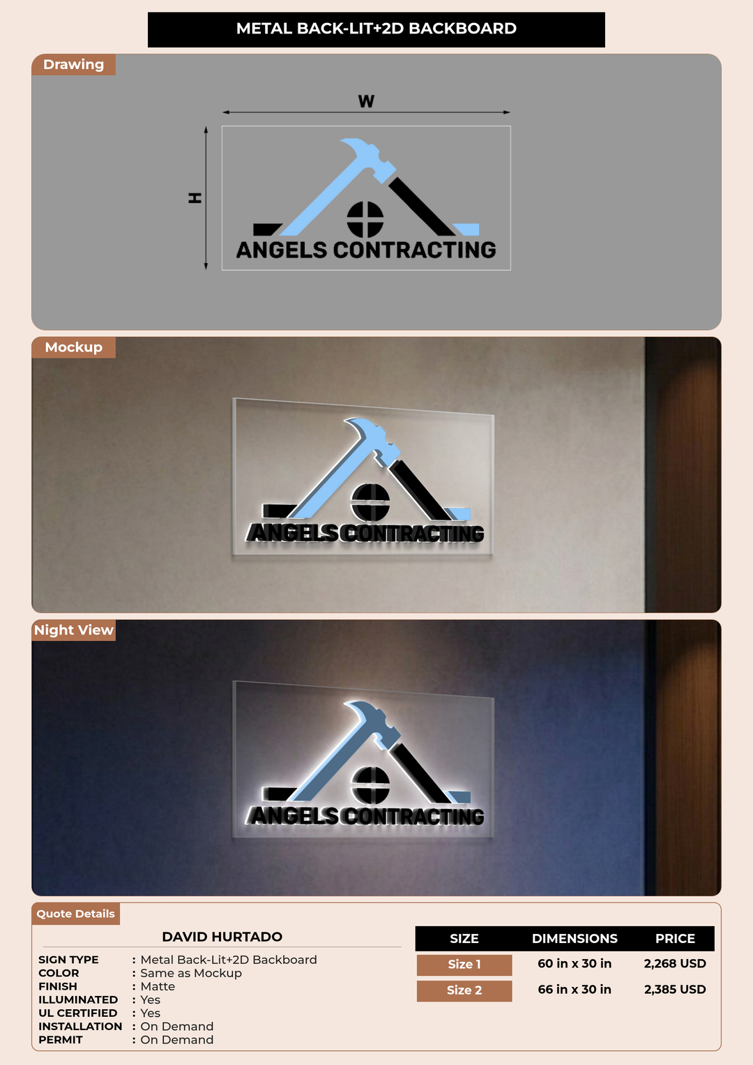 CUSTOM MOCKUP SIGN FOR David Hurtado