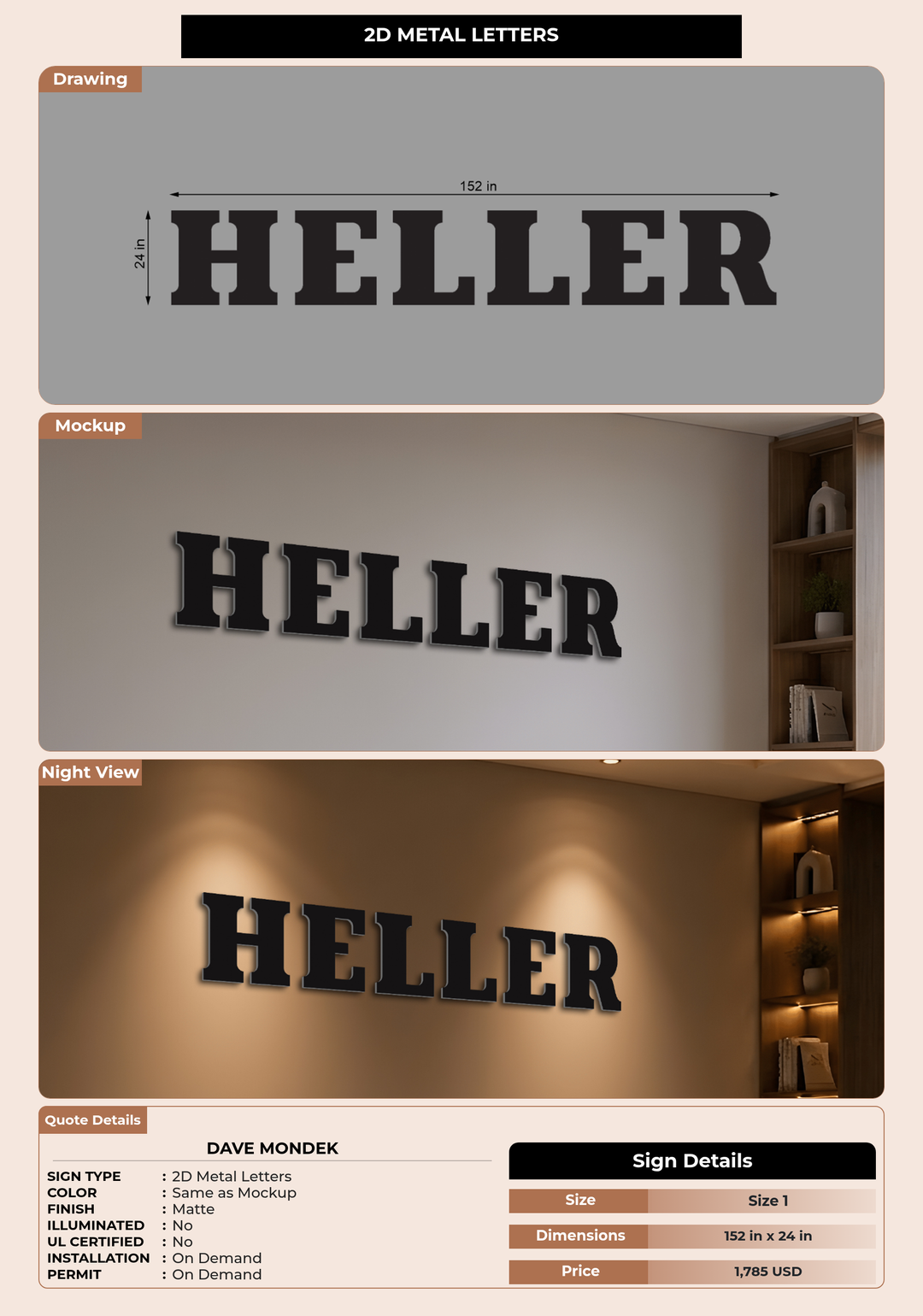 CUSTOM MOCKUP SIGN FOR Dave Mondek