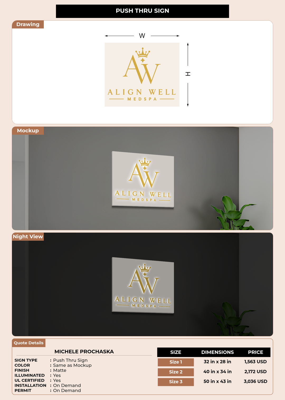 CUSTOM MOCKUP SIGN FOR Michele Prochaska
