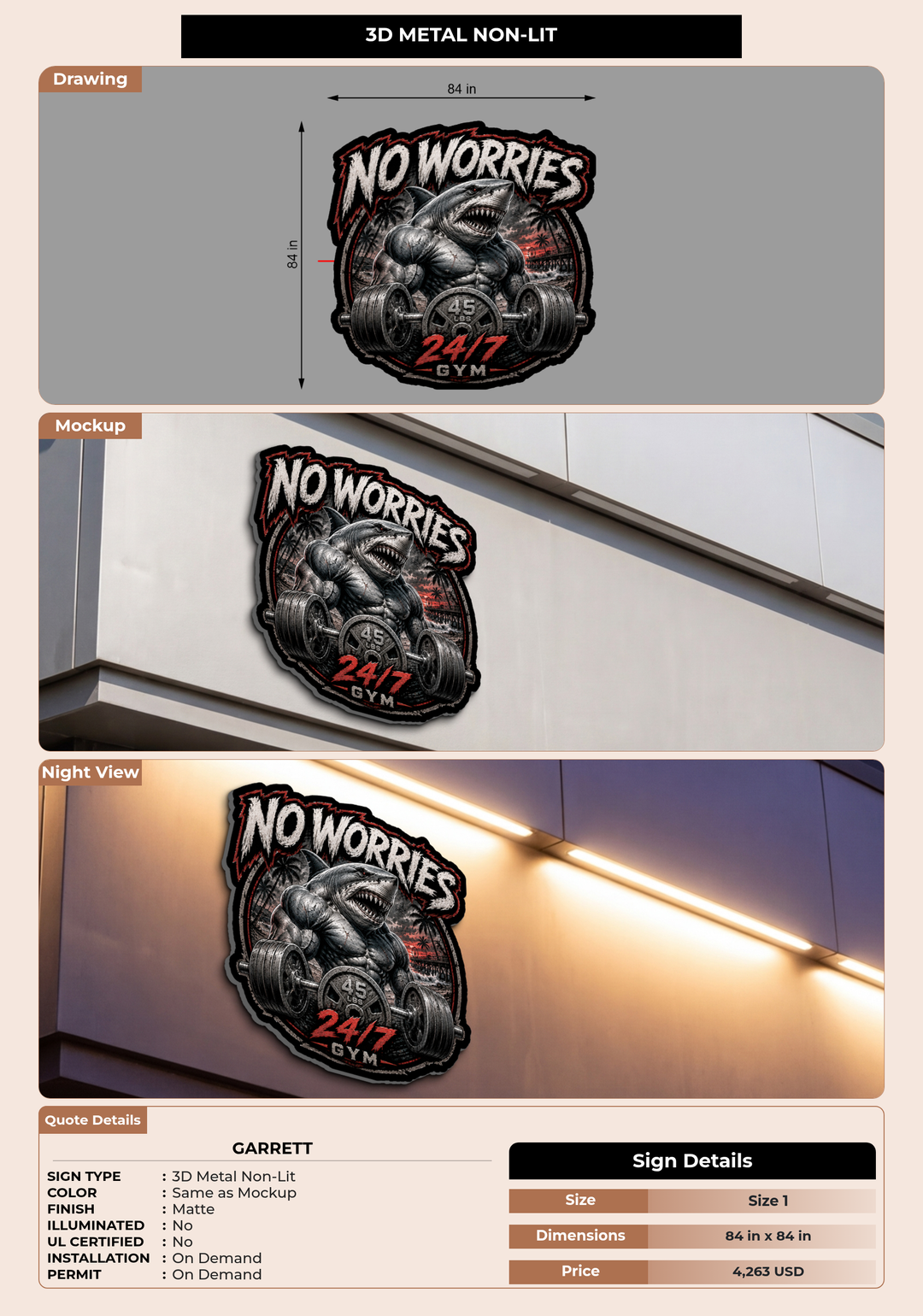 CUSTOM MOCKUP SIGN FOR Garrett