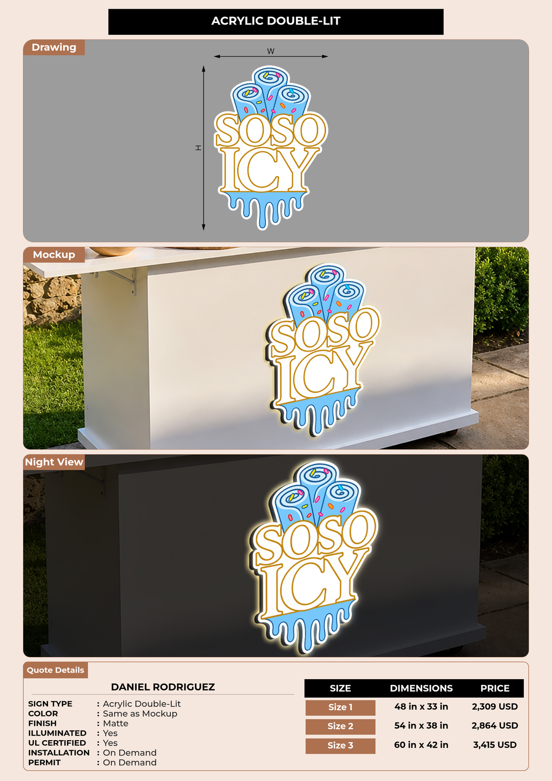 CUSTOM MOCKUP SIGN FOR Daniel Rodriguez