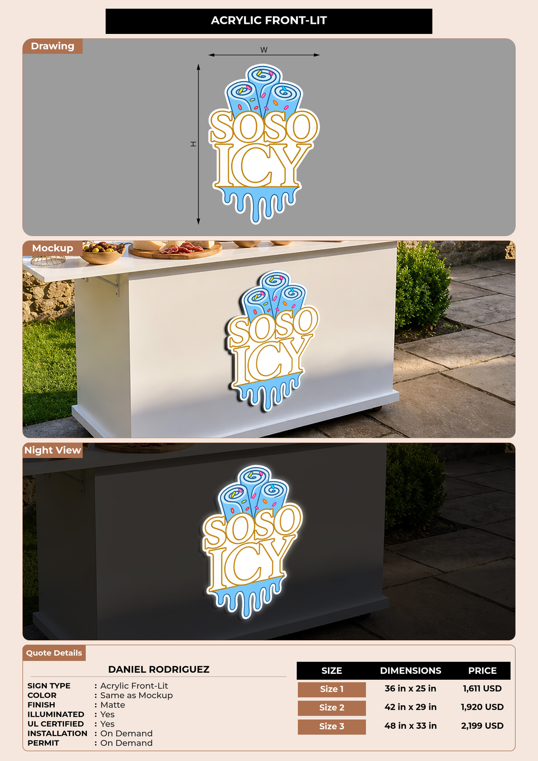 CUSTOM MOCKUP SIGN FOR Daniel Rodriguez