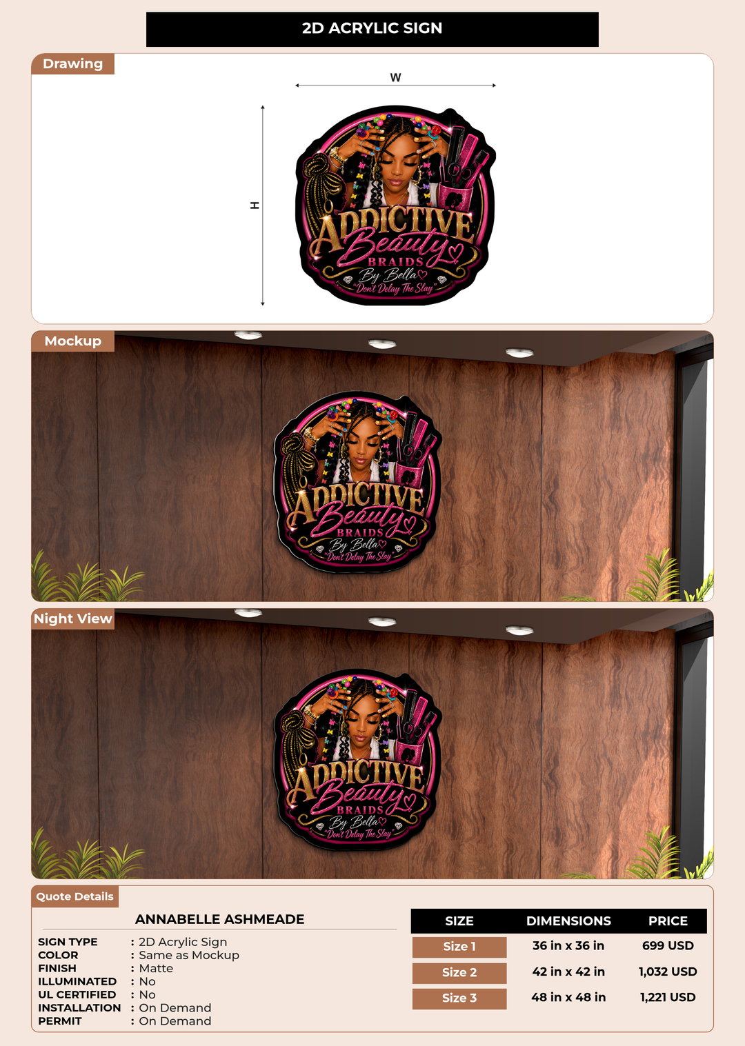 CUSTOM MOCKUP SIGN FOR Annabelle Ashmeade