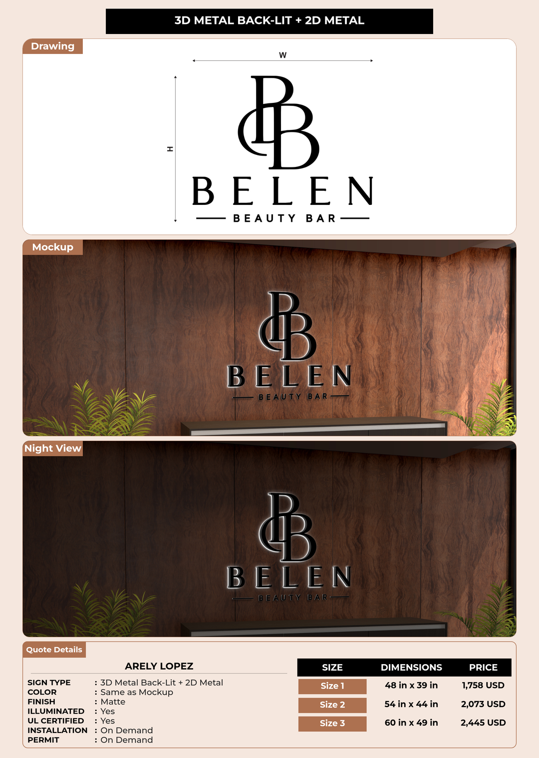 CUSTOM MOCKUP SIGN FOR Arely Lopez